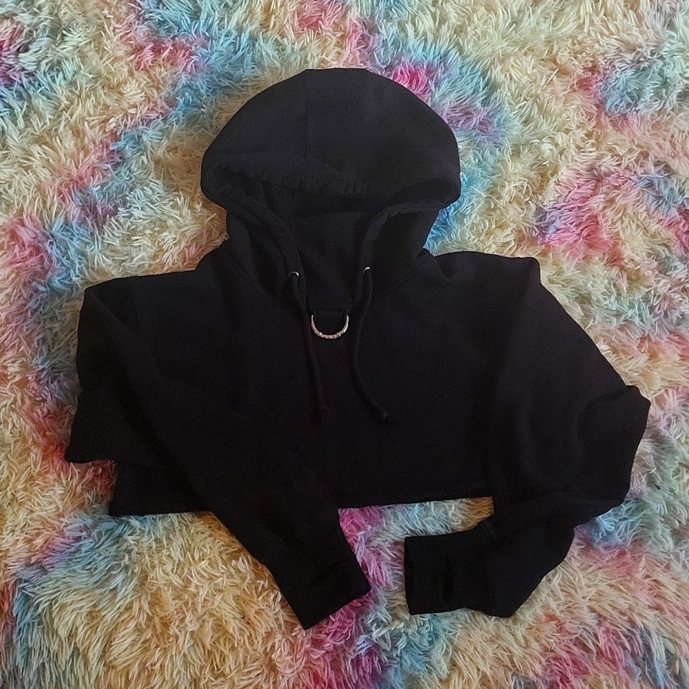 Rare Poster Grl crop sweatshirt with front and back chrome knockers